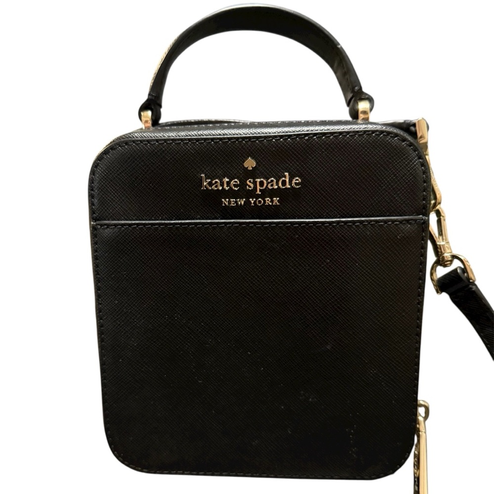 kate spade New York Black Saffiano Leather Top-Handle Crossbody